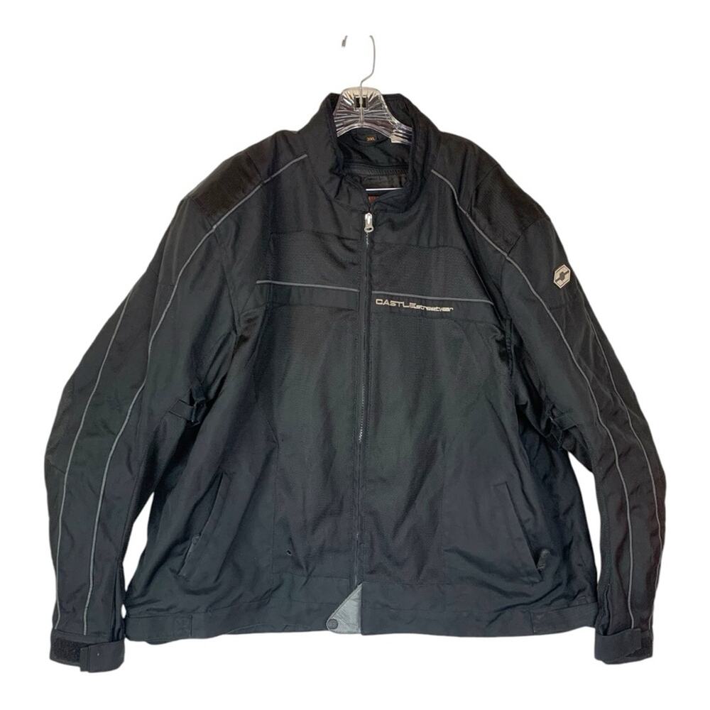 Castle Streetwear mens 3XL black reinforced coat jacket bike harley protective